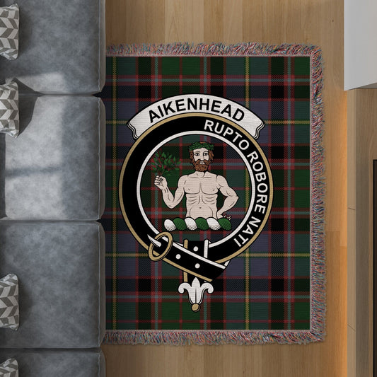 Physical Item 50" x 60" Aikenhead Clan Scottish Tartan woven blanket