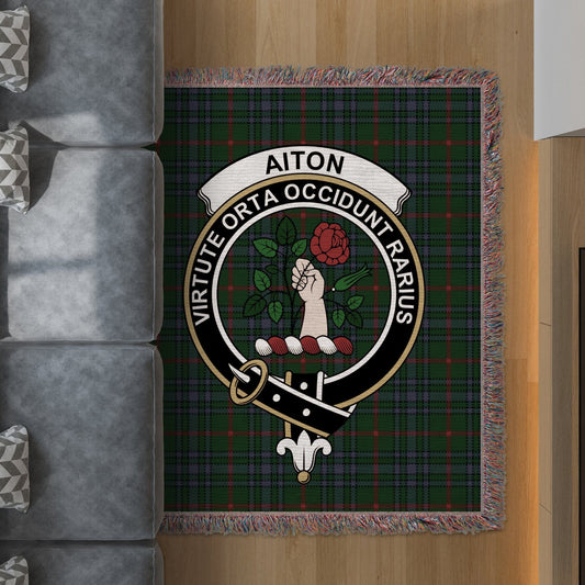 Physical Item 50" x 60" Aiton Clan Scottish Tartan Woven Blanket