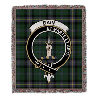 Physical Item 50" x 60" Bain Clan Scottish Tartan Woven Blanket