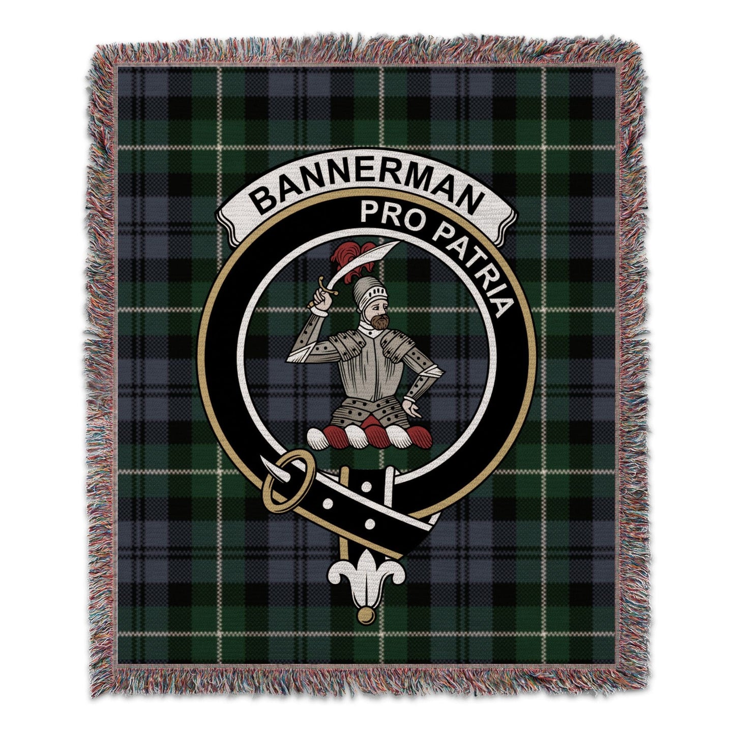 Physical Item 50" x 60" Bannerman Clan Scottish Tartan Background Woven Blanket