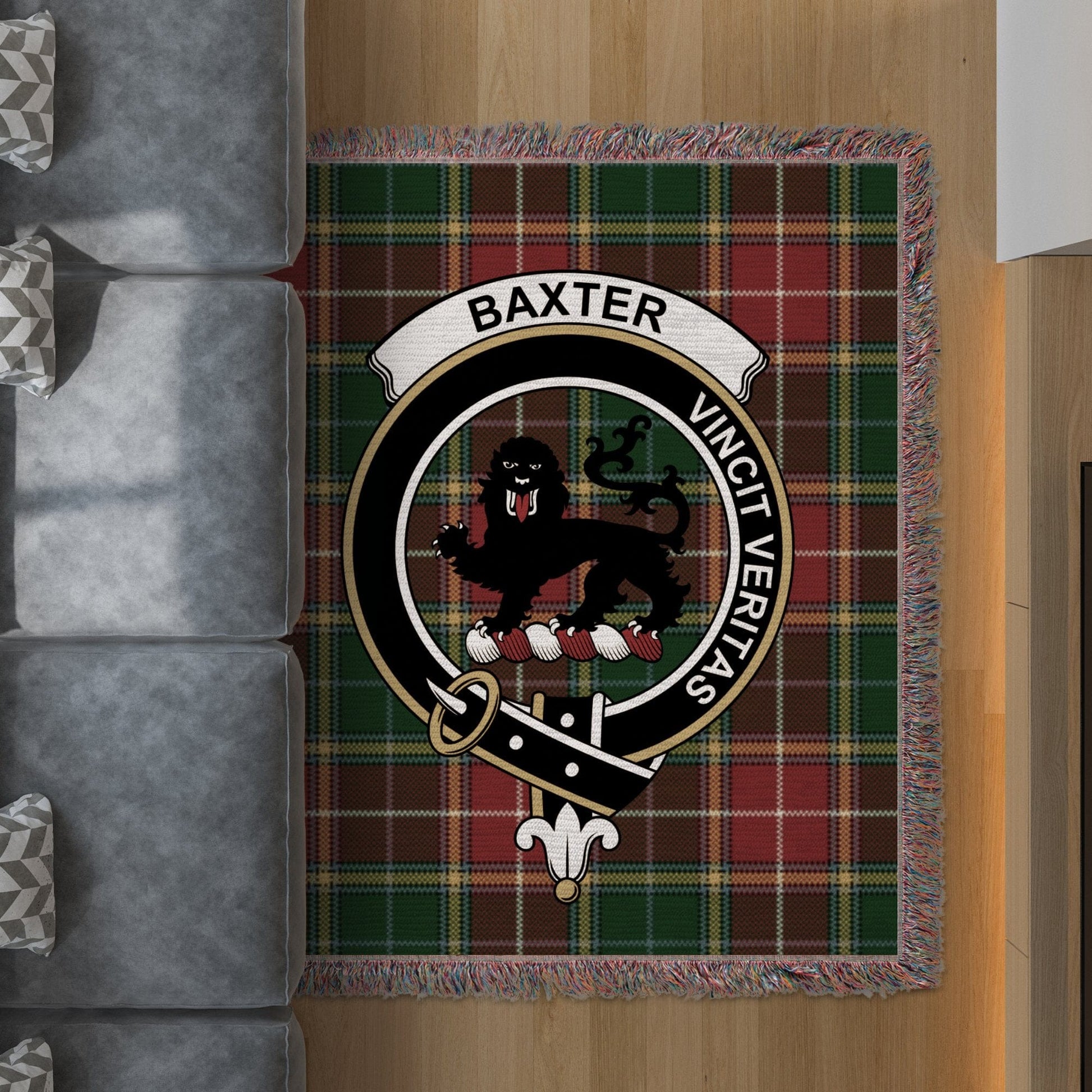 Physical Item 50" x 60" Baxter Clan Scottish Tartan Scottish Woven Blanket