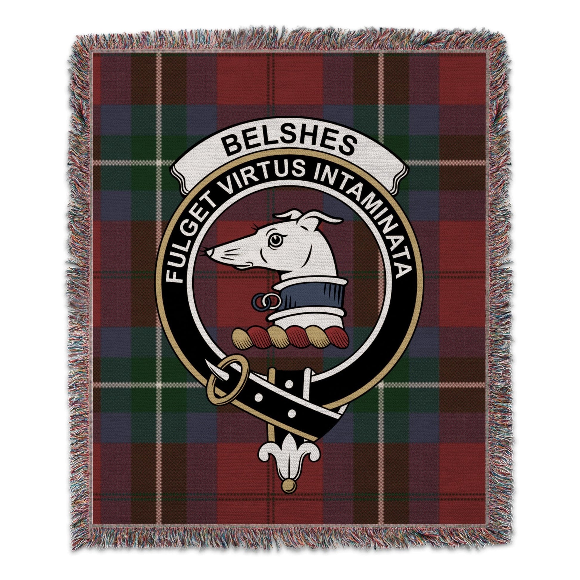 Physical Item 50" x 60" Belshes Clan Scottish Tartan Woven Blanket