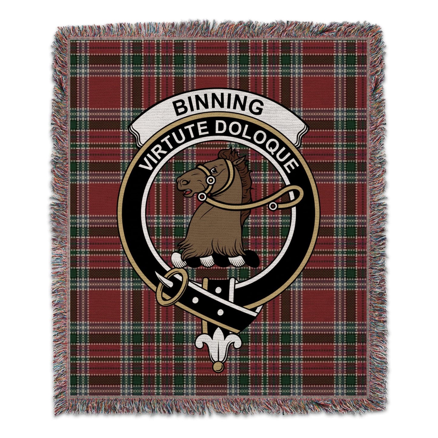 Physical Item 50" x 60" Binning Clan Scottish Tartan woven blanket