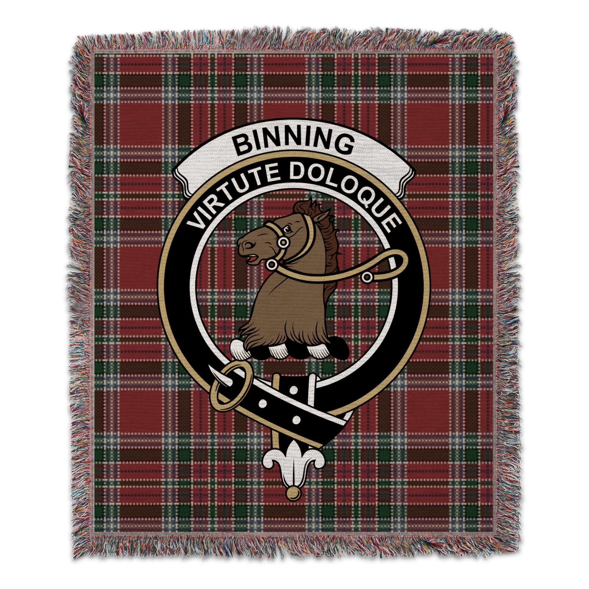 Physical Item 50" x 60" Binning Clan Scottish Tartan woven blanket