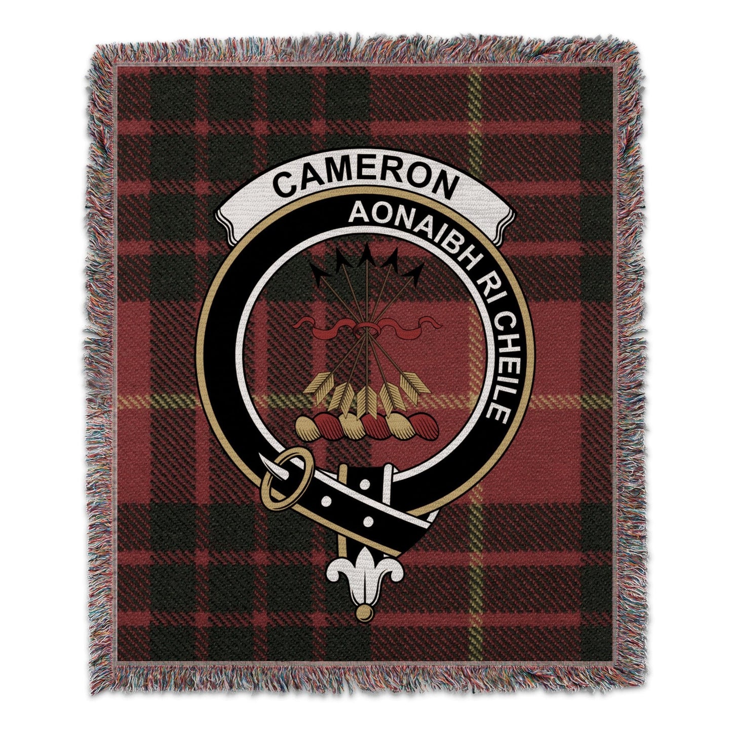 Physical Item 50" x 60" Cameron Clan Scottish Tartan Woven Blanket