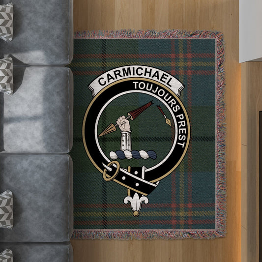 Physical Item 50" x 60" Carmichael Clan Scottish Tartan Woven Blanket