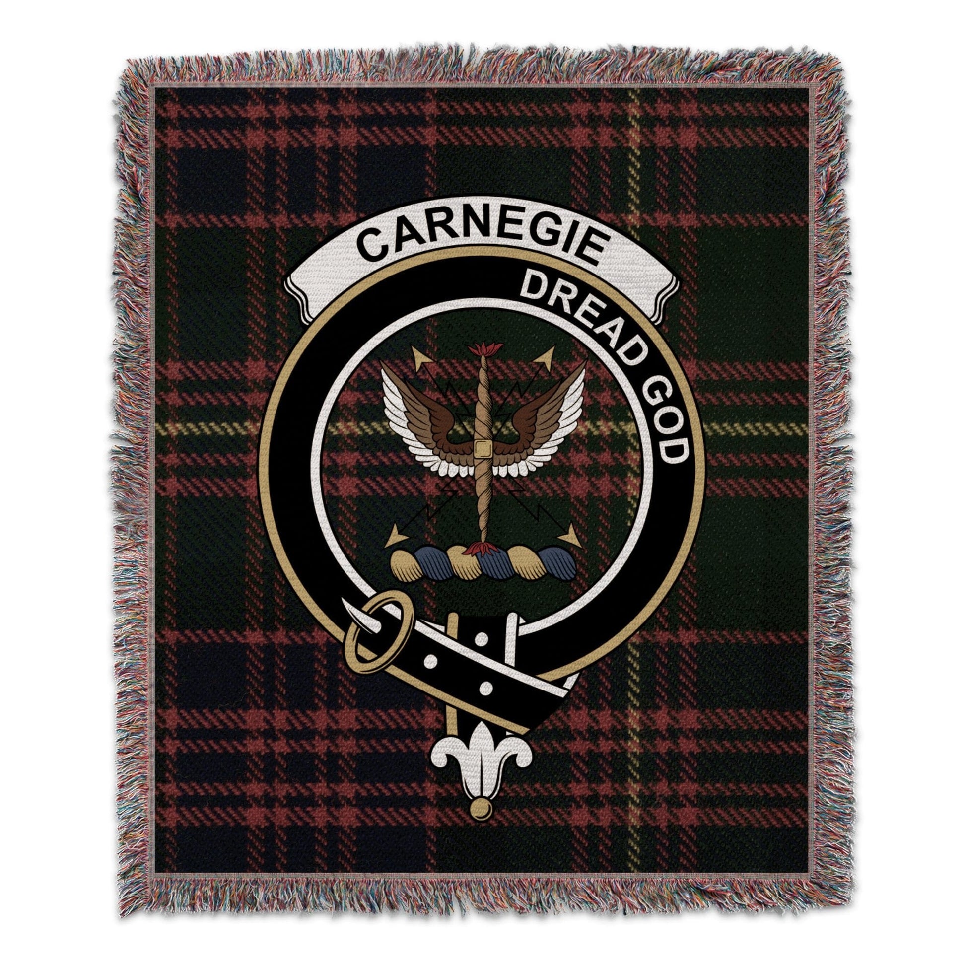 Physical Item 50" x 60" Carnegie Clan Scottish Tartan Woven Blanket