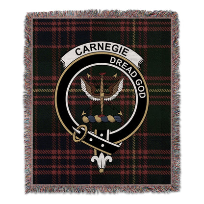 Physical Item 50" x 60" Carnegie Clan Scottish Tartan Woven Blanket