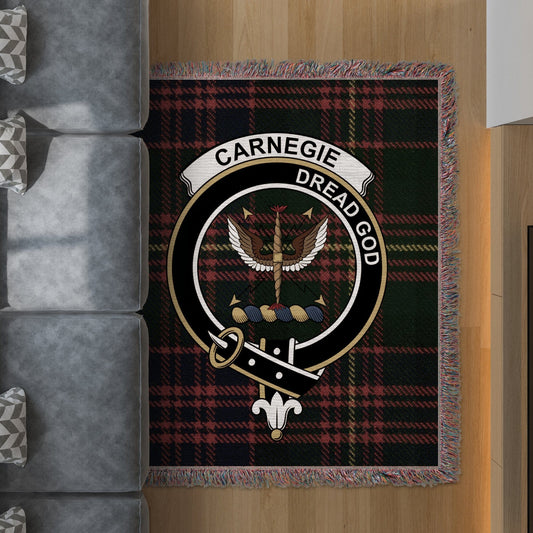 Physical Item 50" x 60" Carnegie Clan Scottish Tartan Woven Blanket