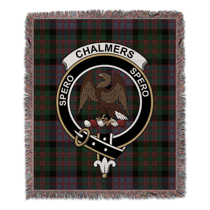 Physical Item 50" x 60" Chalmers Clan Crest Tartan Background Woven Blanket