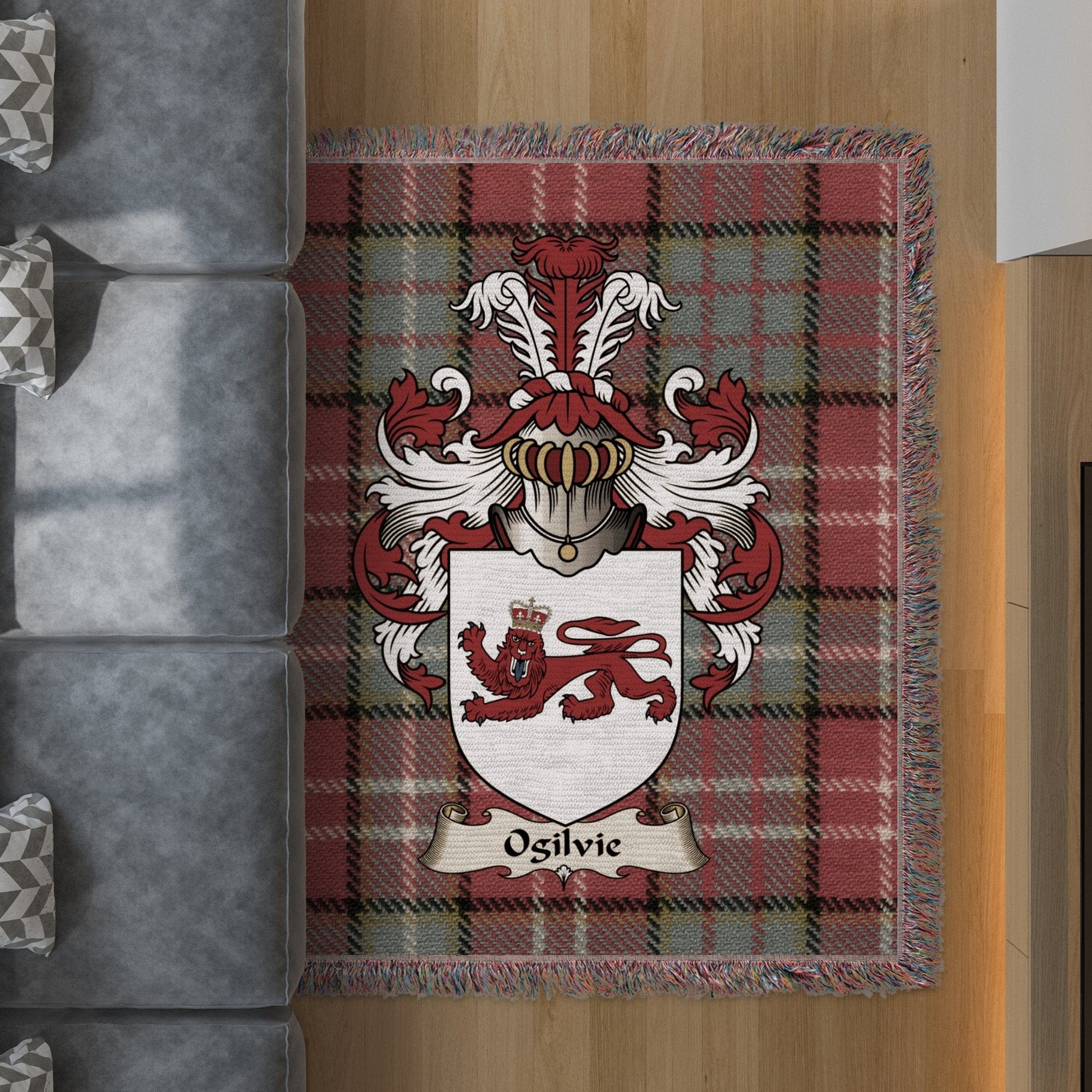 Physical Item 50" x 60" Choose Any Scottish Clan Coat Of Arms Woven Blanket