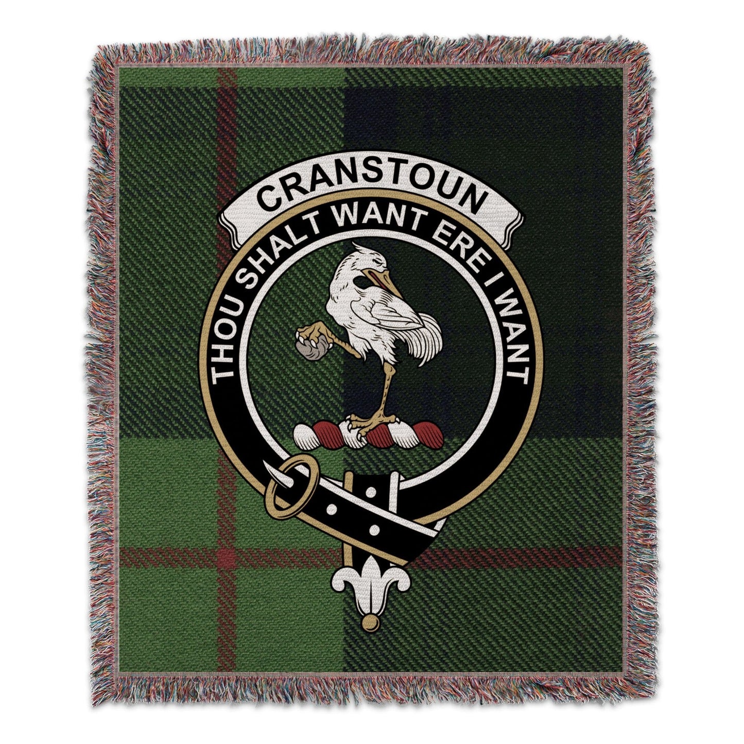 Physical Item 50" x 60" Cranstoun Clan Scottish Tartan Woven Blanket