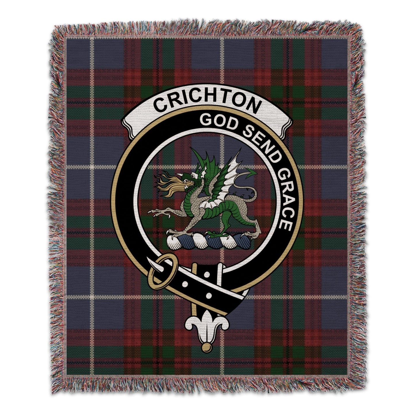 Physical Item 50" x 60" Crichton Clan Scottish Tartan Woven Blanket