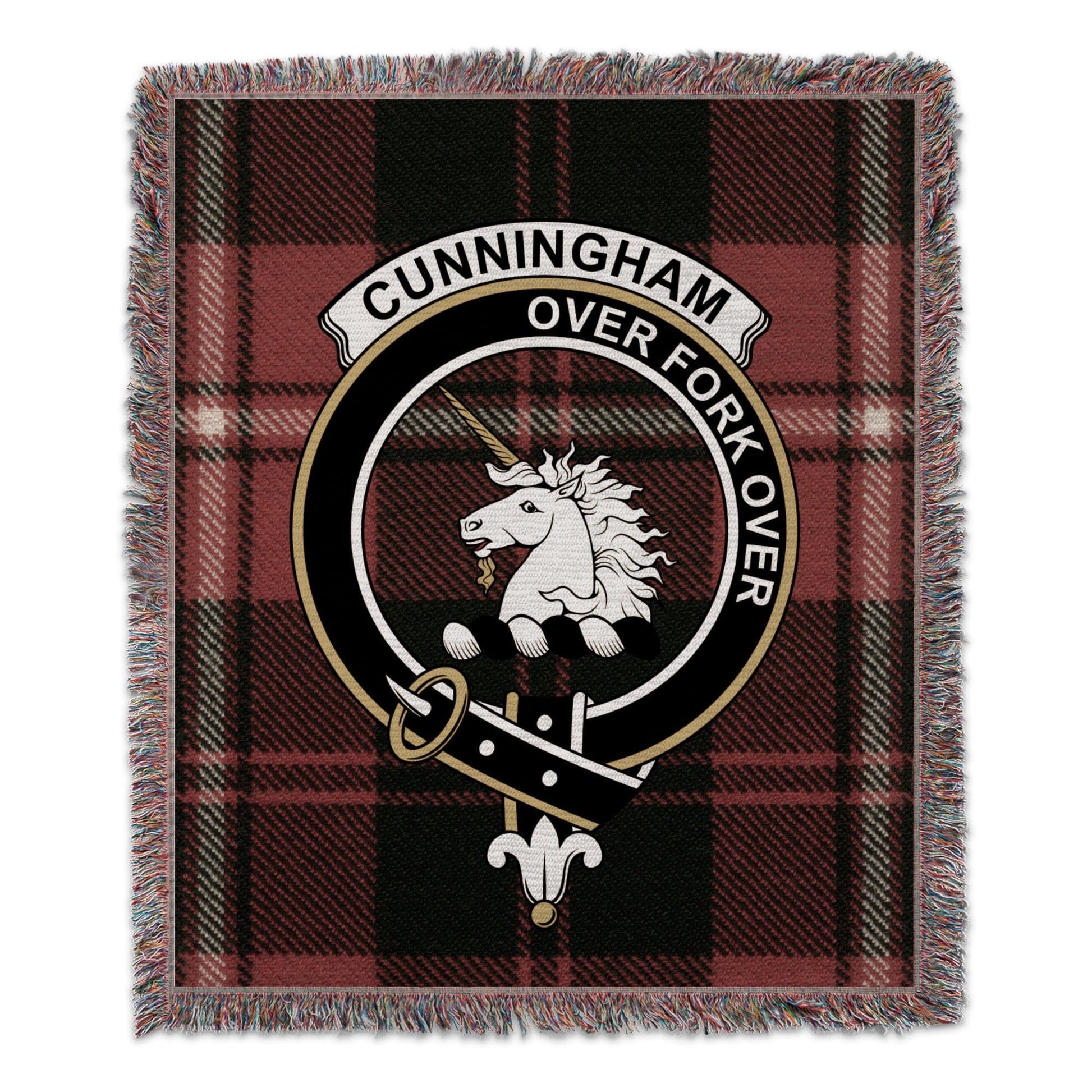 Physical Item 50" x 60" Cunningham Clan Scottish Tartan Woven Blanket