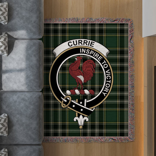 Physical Item 50" x 60" Currie Clan Scottish Tartan Woven Blanket