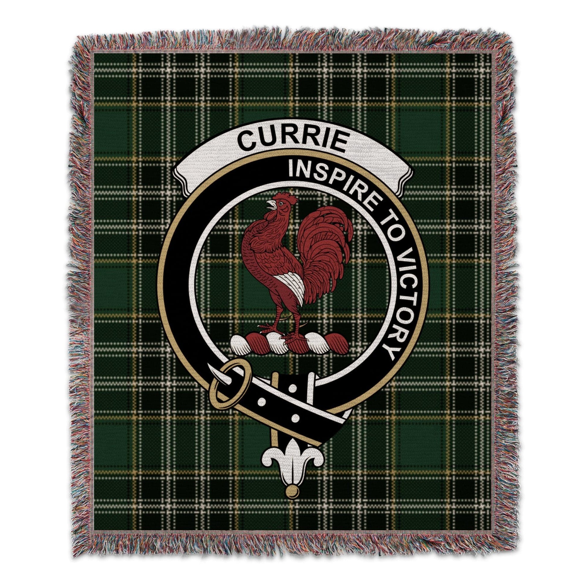 Physical Item 50" x 60" Currie Clan Scottish Tartan Woven Blanket