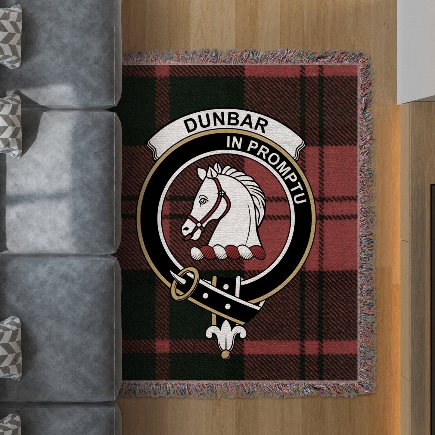 Physical Item 50" x 60" Dunbar Clan Scottish Tartan woven blanket