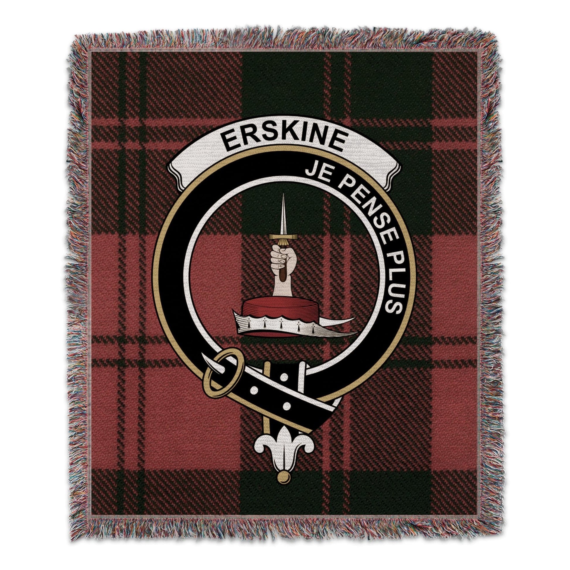 Physical Item 50" x 60" Erskine Clan Scottish Tartan Woven Blanket