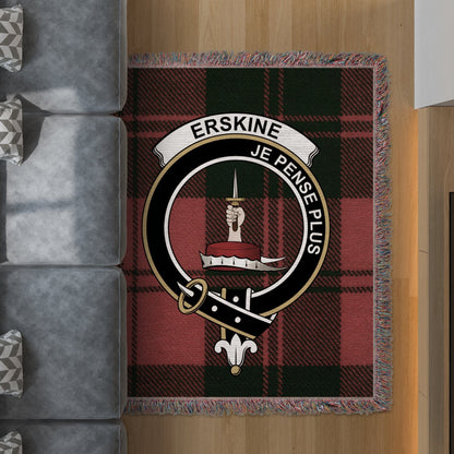 Physical Item 50" x 60" Erskine Clan Scottish Tartan Woven Blanket