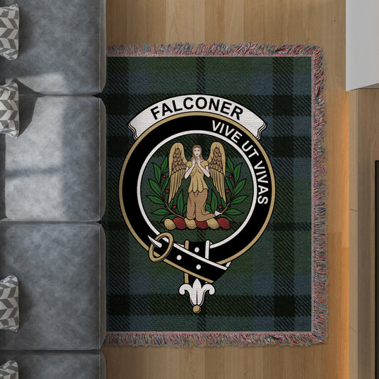 Physical Item 50" x 60" Falconer Clan Scottish Tartan Woven Blanket