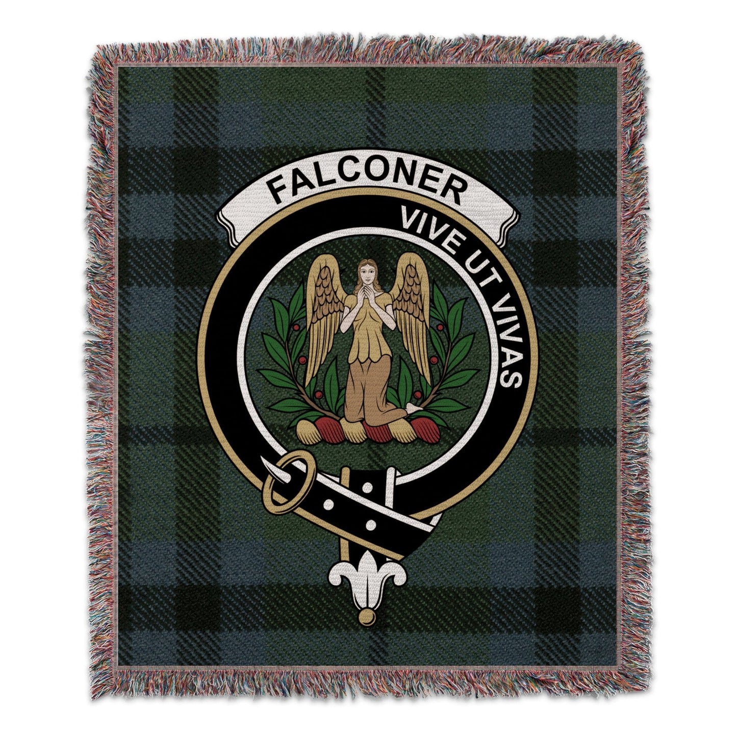 Physical Item 50" x 60" Falconer Clan Scottish Tartan Woven Blanket