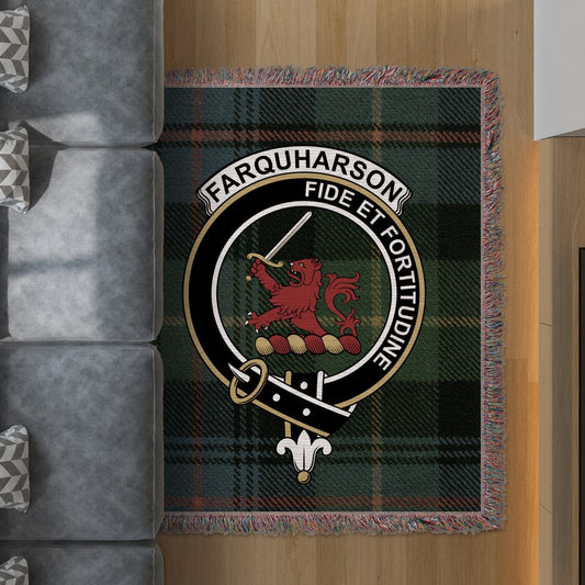 Physical Item 50" x 60" Farquharson Clan Scottish Tartan Woven Blanket