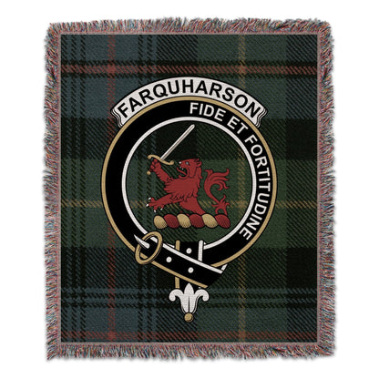 Physical Item 50" x 60" Farquharson Clan Scottish Tartan Woven Blanket