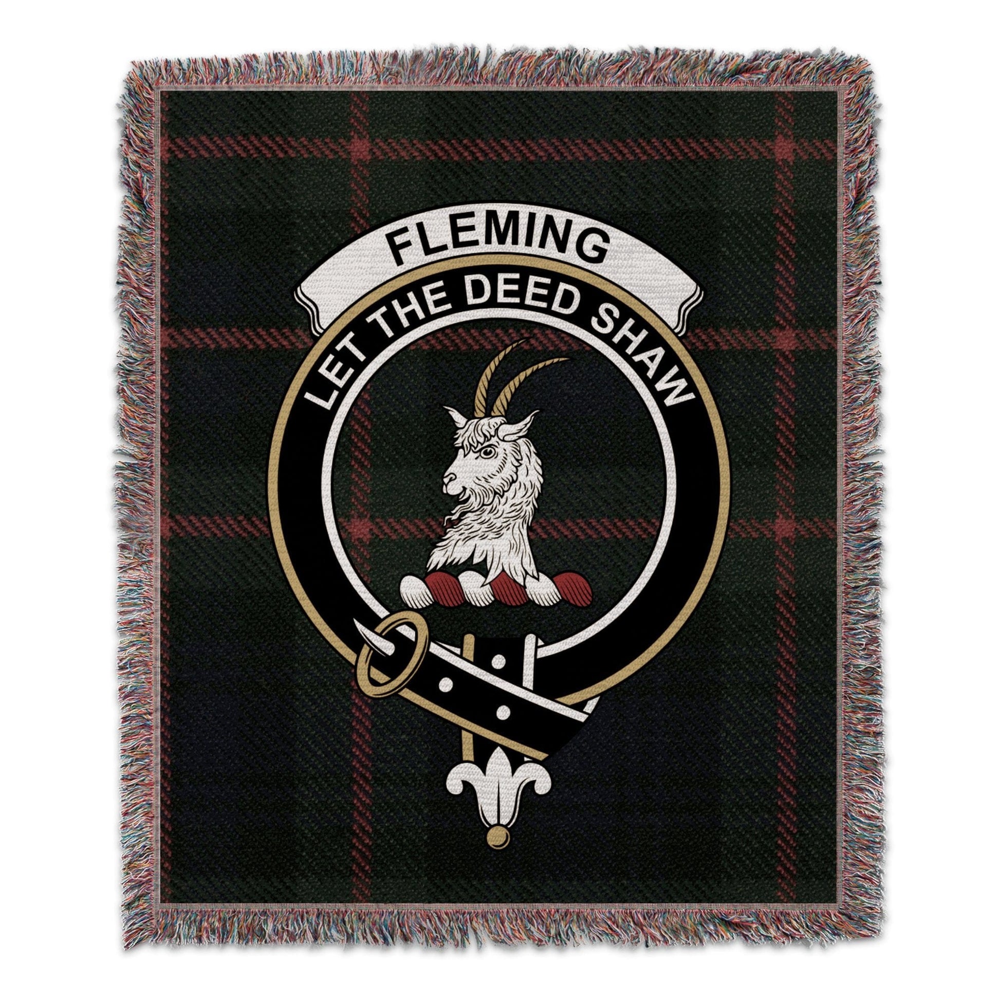 Physical Item 50" x 60" Fleming Clan Scottish Tartan Woven Blanket