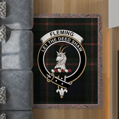 Physical Item 50" x 60" Fleming Clan Scottish Tartan Woven Blanket