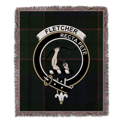 Physical Item 50" x 60" Fletcher Clan Scottish Tartan Woven Blanket