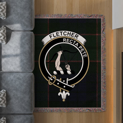 Physical Item 50" x 60" Fletcher Clan Scottish Tartan Woven Blanket