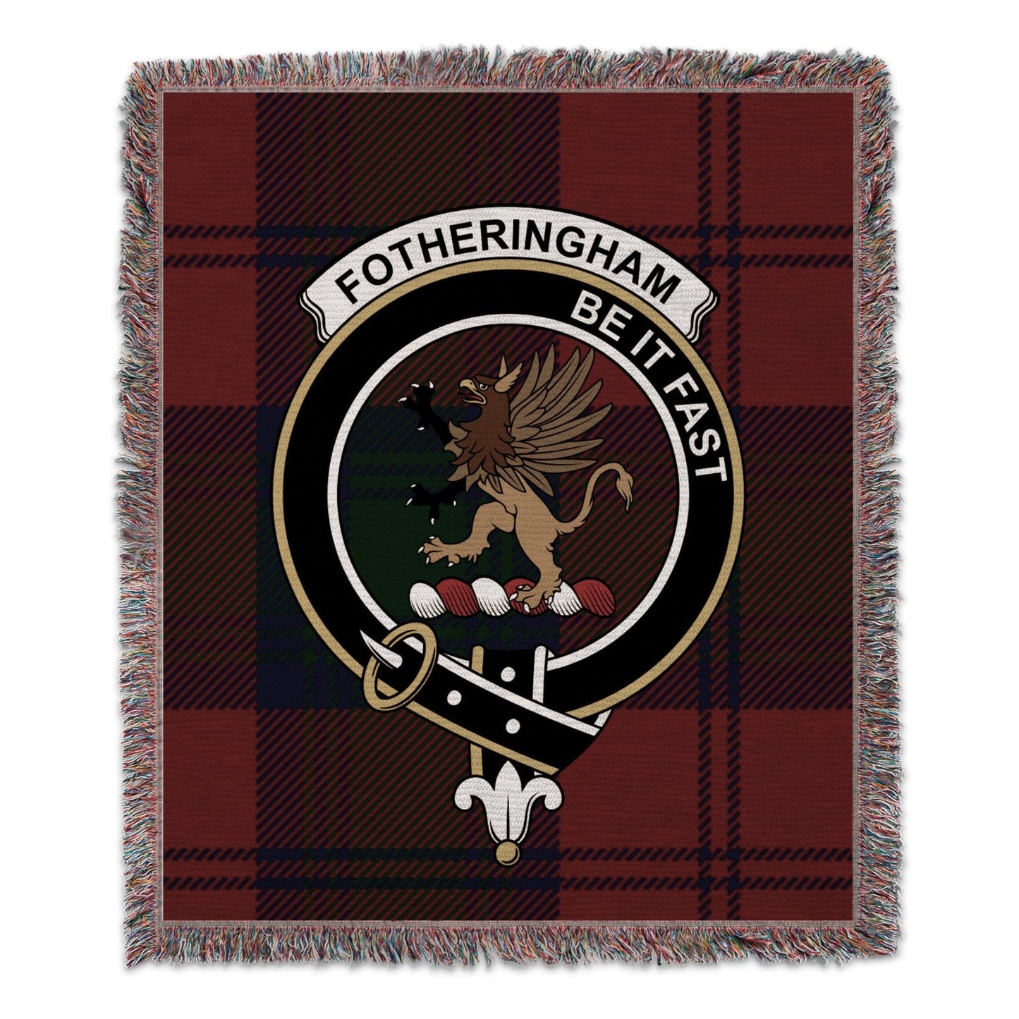 Physical Item 50" x 60" Fotheringham Clan Scottish Tartan Woven Blanket