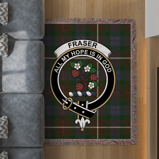 Physical Item 50" x 60" Fraser Clan Scottish Tartan Woven Blanket