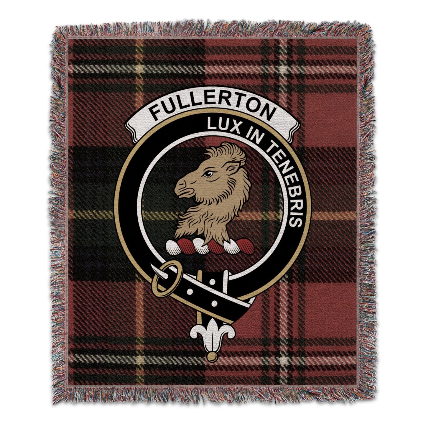 Physical Item 50" x 60" Fullerton Clan Scottish Tartan Woven Blanket