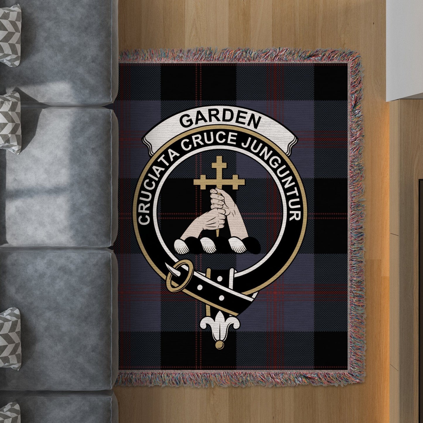 Physical Item 50" x 60" Garden Clan Scottish Tartan Woven Blanket