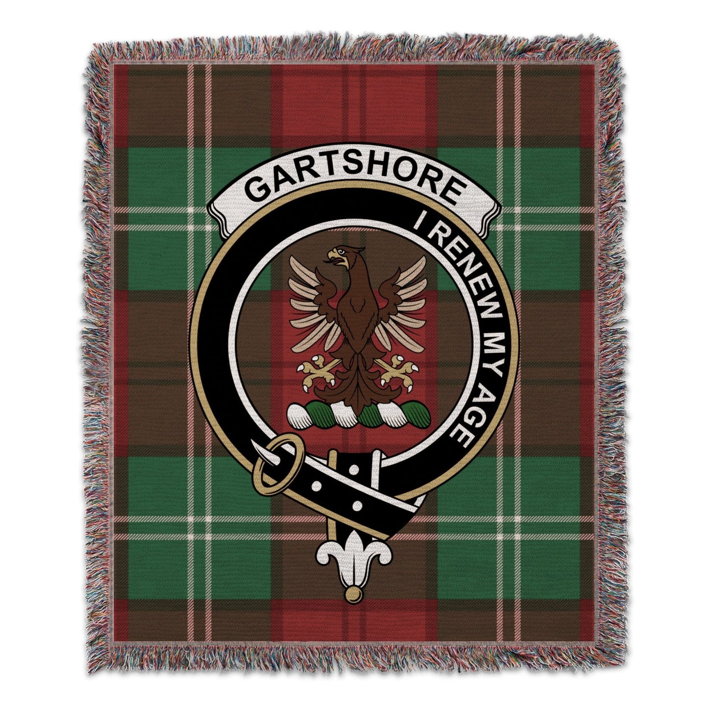 Physical Item 50" x 60" Gartshore Clan Scottish Tartan Woven Blanket