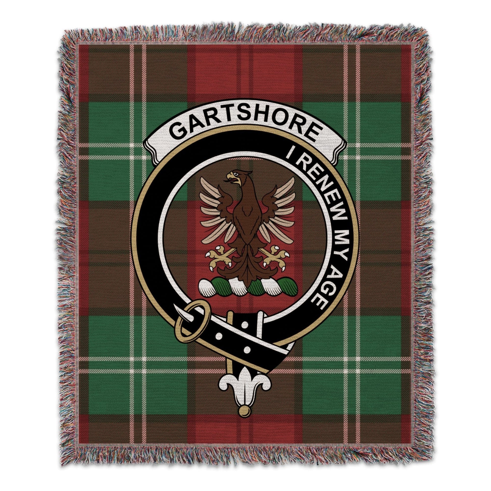 Physical Item 50" x 60" Gartshore Clan Scottish Tartan Woven Blanket