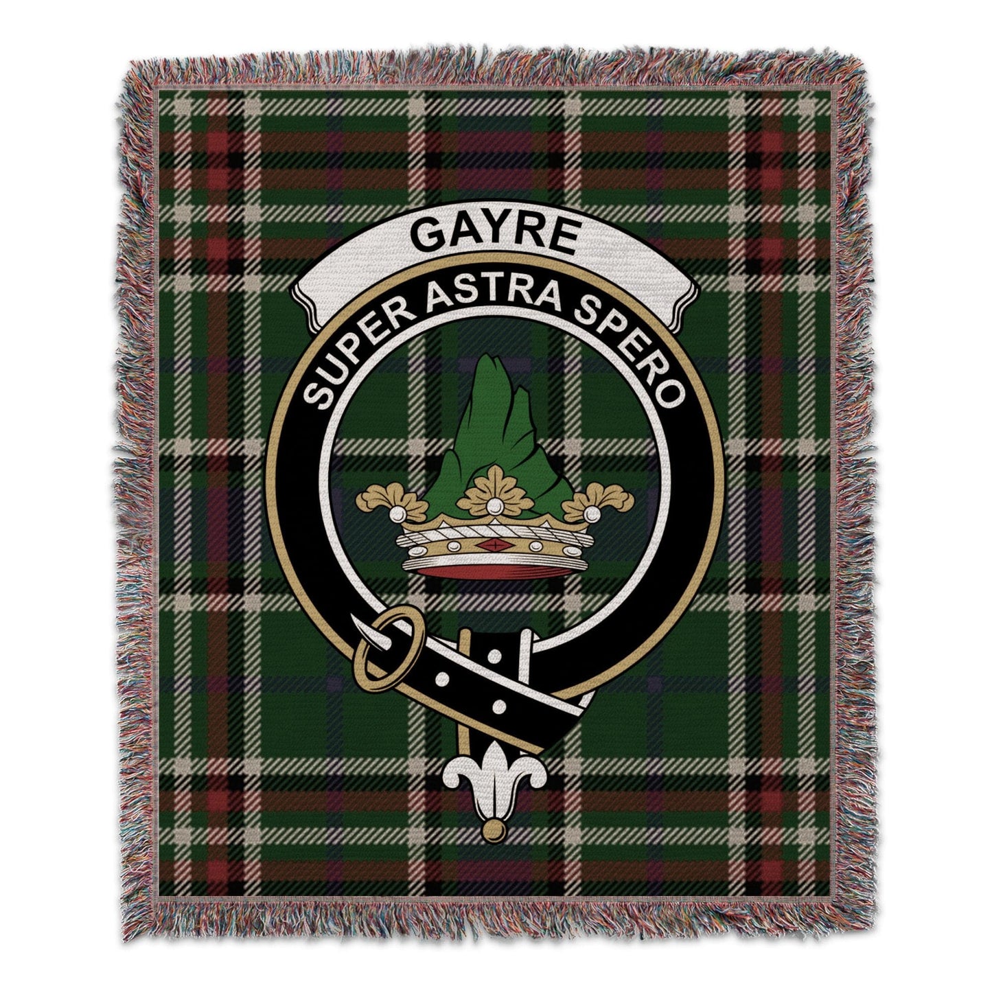 Physical Item 50" x 60" Gayre Clan Scottish Tartan Woven Blanket