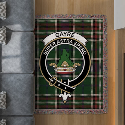 Physical Item 50" x 60" Gayre Clan Scottish Tartan Woven Blanket