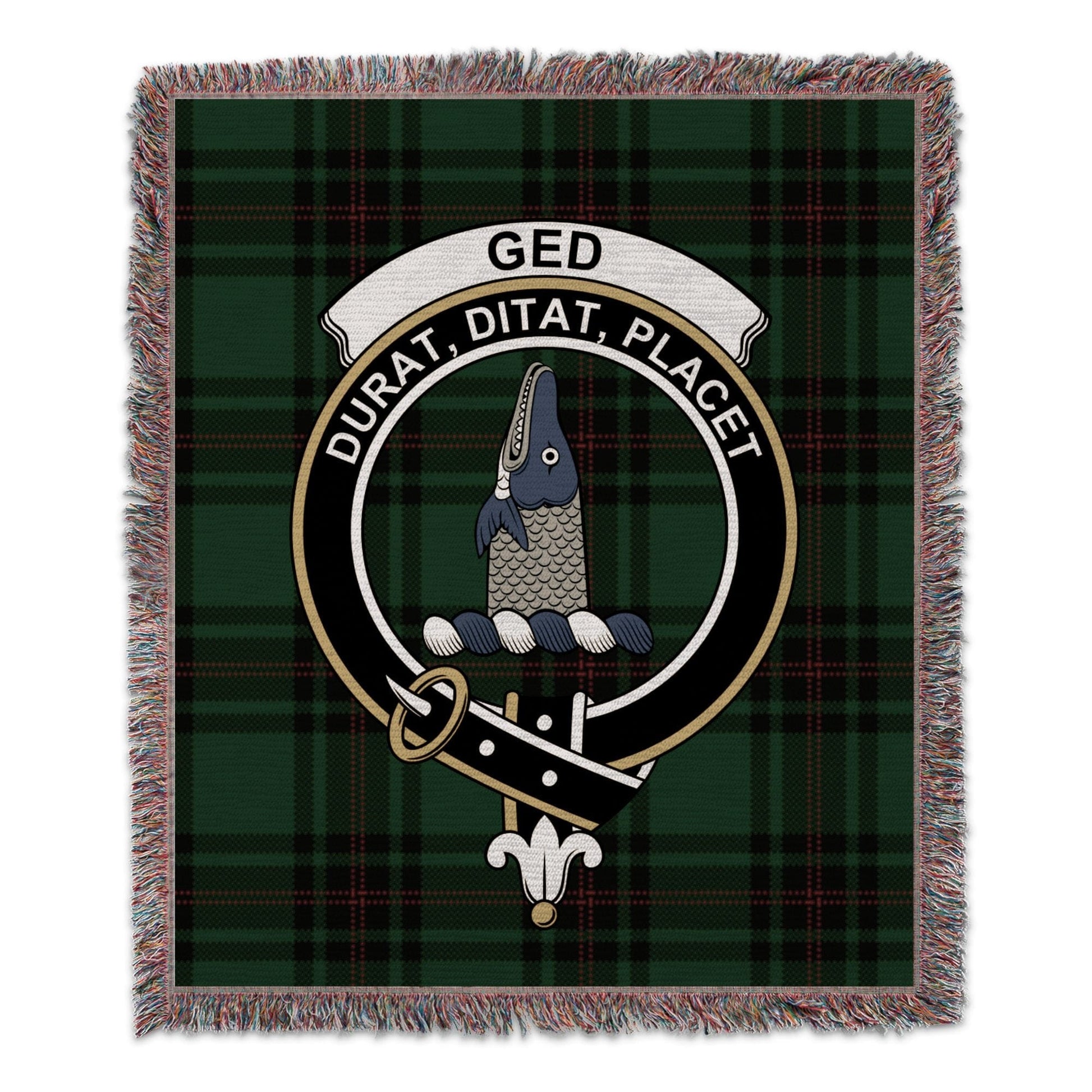 Physical Item 50" x 60" Ged Clan Scottish Tartan Background Woven Blanket