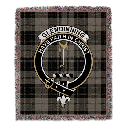 Physical Item 50" x 60" Glendinning Clan Scottish Tartan Woven Blanket