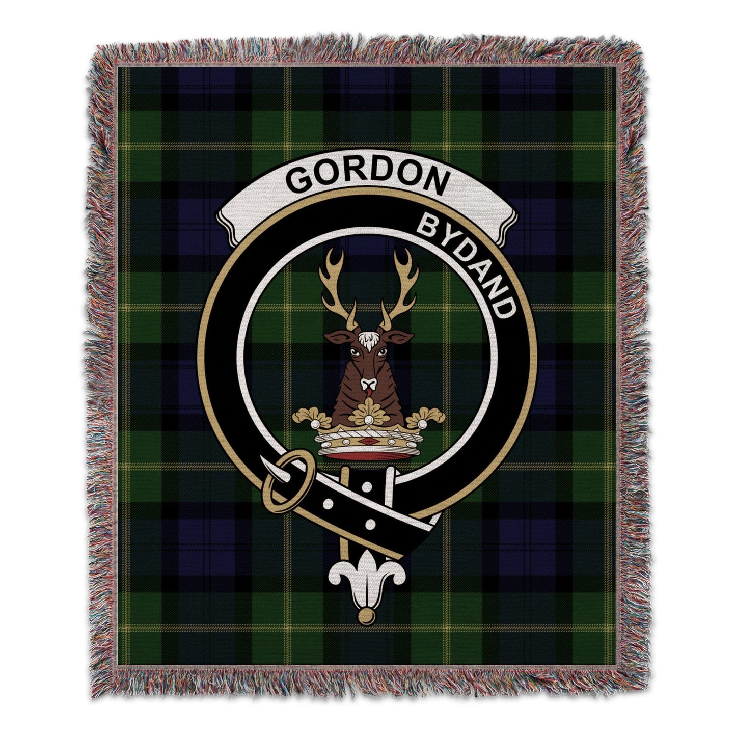 Physical Item 50" x 60" Gordon Clan Scottish Tartan Woven Blanket