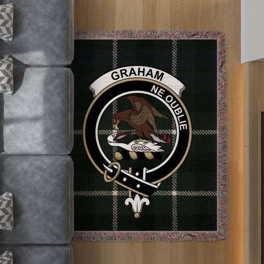 Physical Item 50" x 60" Graham Clan Scottish Tartan Background Woven Blanket