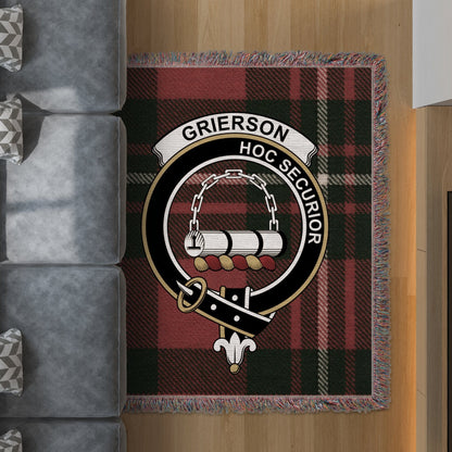 Physical Item 50" x 60" Grierson Clan Scottish Tartan Woven Blanket