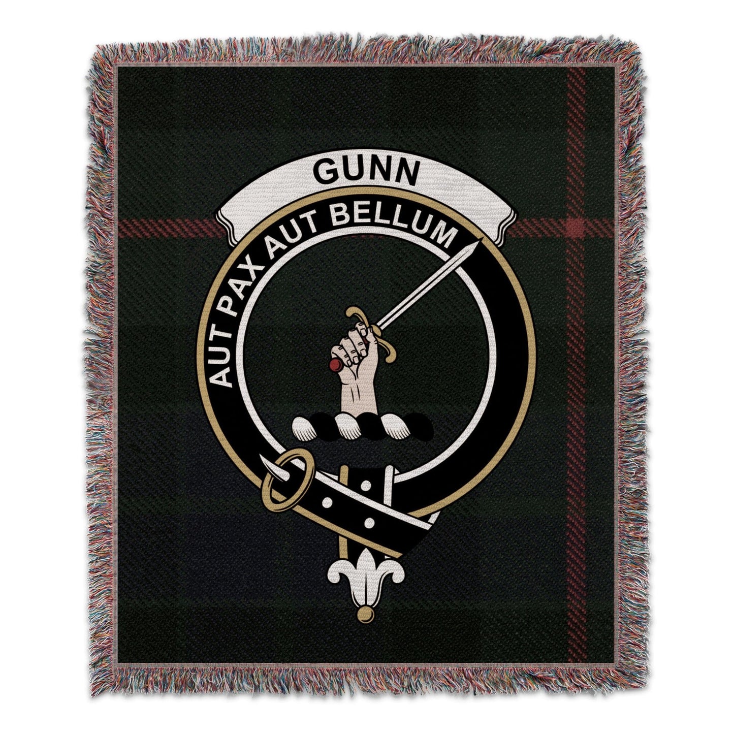 Physical Item 50" x 60" Gunn Clan Scottish Tartan Background Woven Blanket