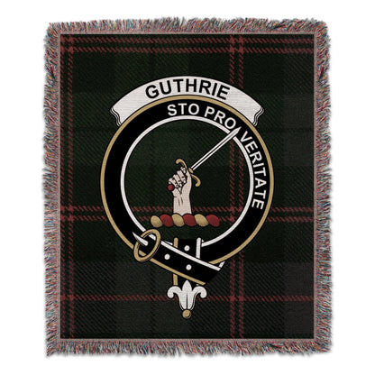 Physical Item 50" x 60" Guthrie Clan Scottish Tartan Woven Blanket