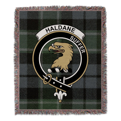 Physical Item 50" x 60" Haldane Clan Scottish Tartan woven blanket\