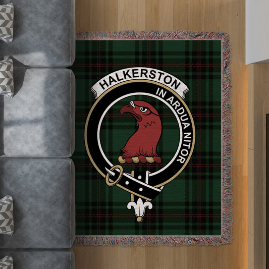 Physical Item 50" x 60" Halkerston Clan Scottish Tartan Woven Blanket