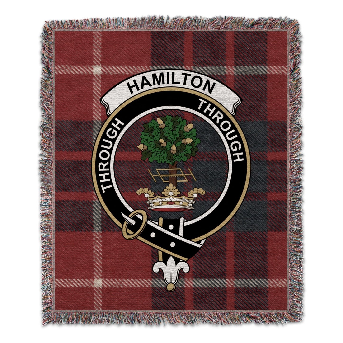 Physical Item 50" x 60" Hamilton Clan Scottish Tartan Woven Blanket