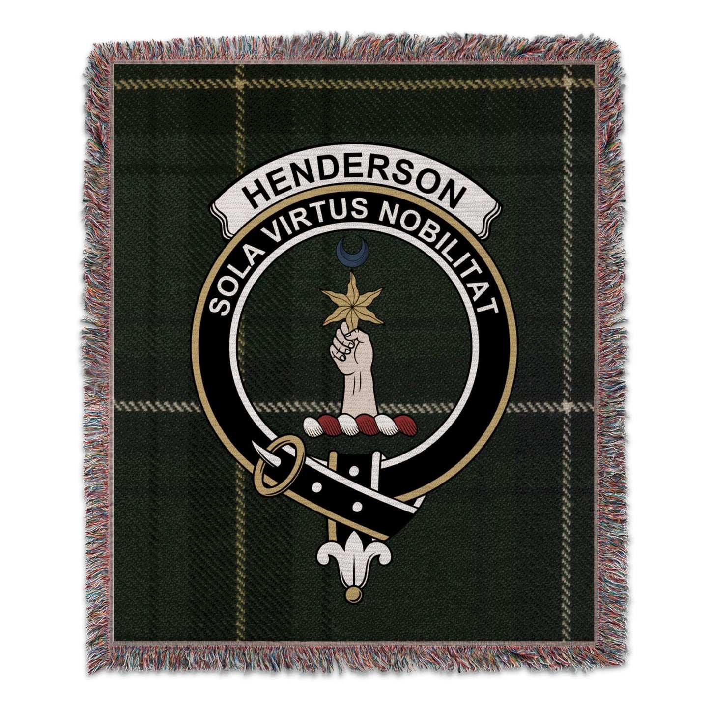 Physical Item 50" x 60" Henderson Clan Scottish Tartan Woven Blanket